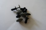 Upholstery clip - grey expanding pin 8mm